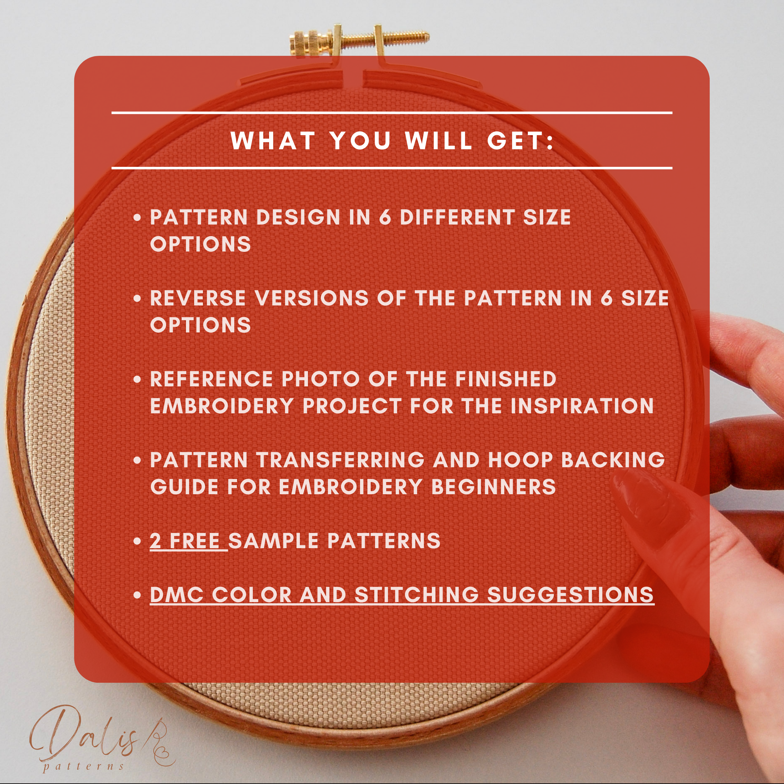 Included information in embroidery pattern files