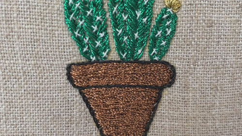 Video of the Bad Bitch Club cactus hand embroidery in its hoop